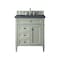 James Martin Vanities Brittany 30in Single Vanity, Sage Green, w/ 3 CM Charcoal Soapstone Quartz Top 650-V30-SGR-3CSP - alternate 1